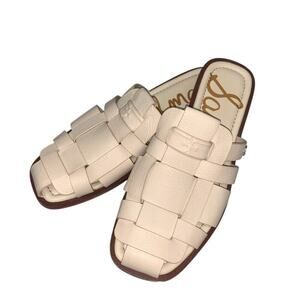 SAM EDELMAN • Linen‎ Leather Dina Fisherman Mule sz 9.5